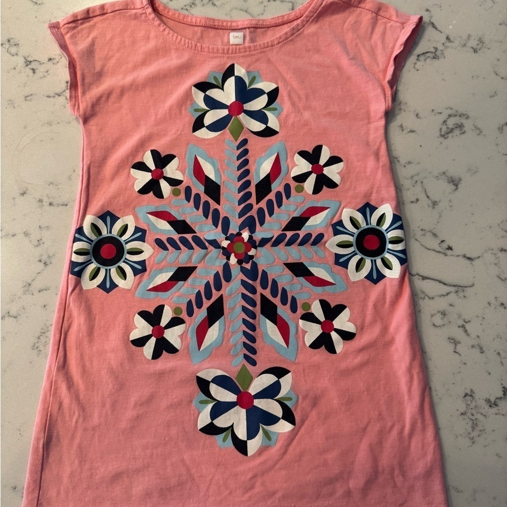 TEA COLLECTION Pink Floral Kids Dress Size 3T